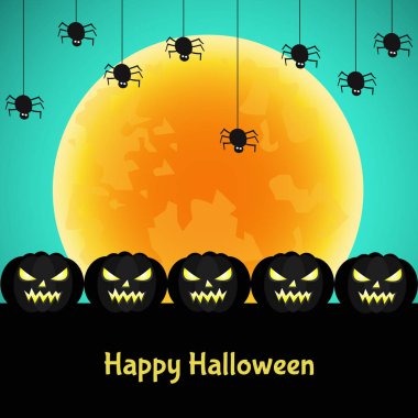  Cadılar Bayramı arka plan siyah kabak, ay.