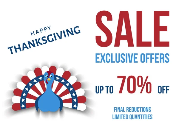 USA Thanksgiving day exklusiva erbjudanden affisch mall. — Stock vektor