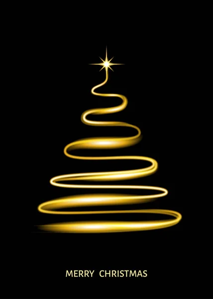 抽象风格的金色圣诞树. — 图库矢量图片