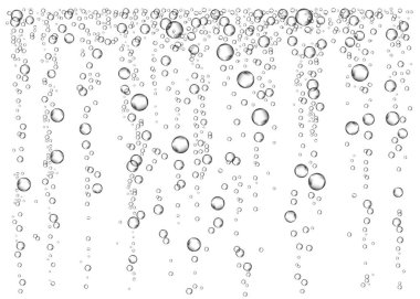 Champagne. Effervescent drink. Underwater fizzing air bubbles.  clipart