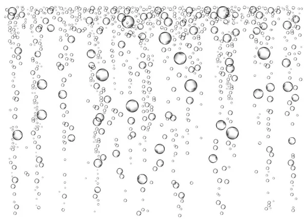 Champagne. Effervescent drink. Underwater fizzing air bubbles. — Stock Vector