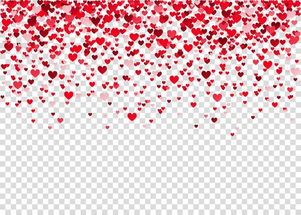 Valentines day background with flying heart confetti. - Stok Vektor