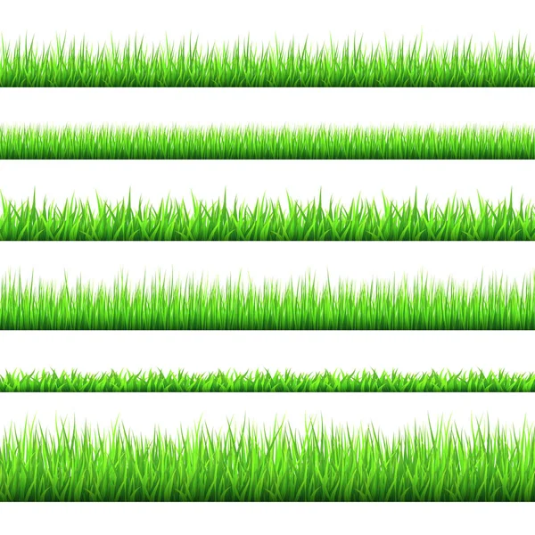 Весна зеленая граница травы установлен изолированный на белом фоне . — стоковый вектор