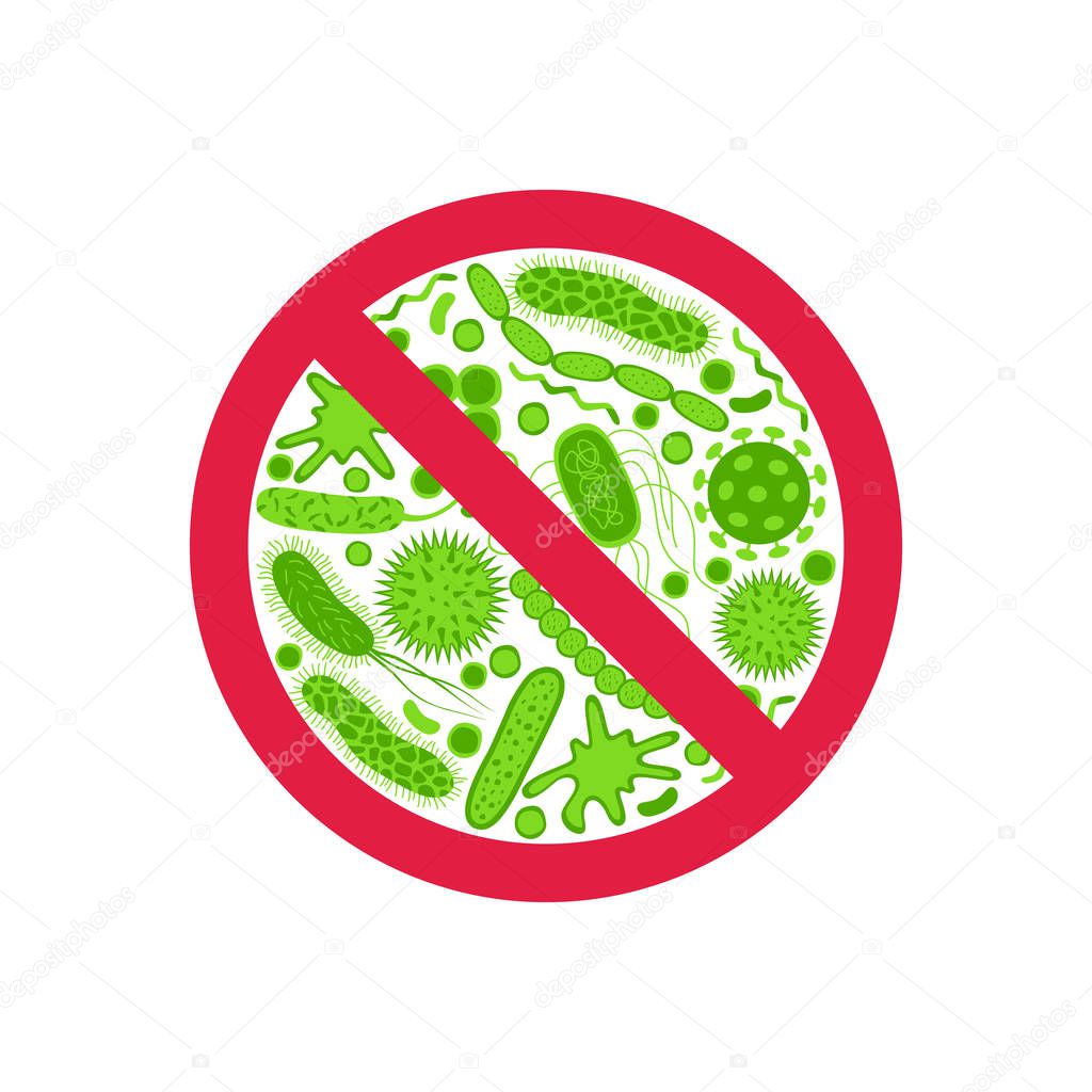 Stop bacteria and viruses sign. — Stock Vector © alenaohneva 179519988