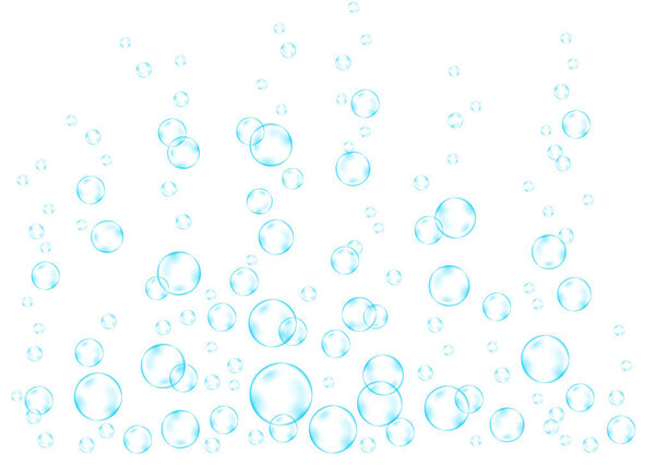  Blue underwater  air bubbles vector texture.
