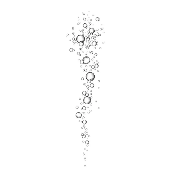 Flux de bulles d'air sur fond blanc . — Image vectorielle