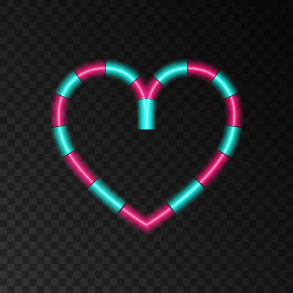 Coração de néon em forma de pirulito para o Dia dos Namorados Feliz . —  Vetores de Stock