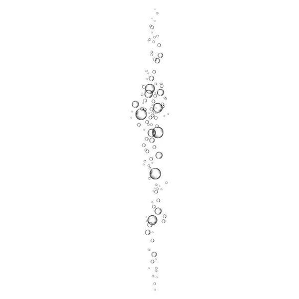 Burbujas de aire fluyen sobre fondo blanco . — Archivo Imágenes Vectoriales