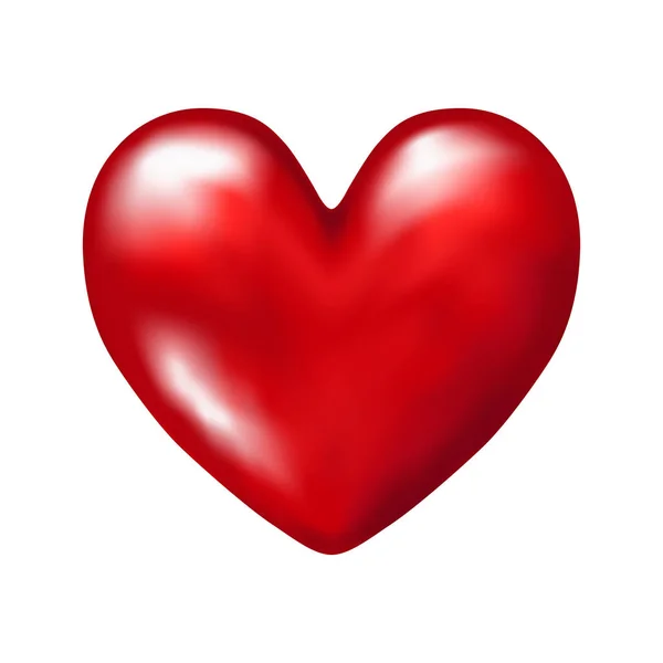 Coração vermelho realista para a decoração do dia dos namorados . —  Vetores de Stock