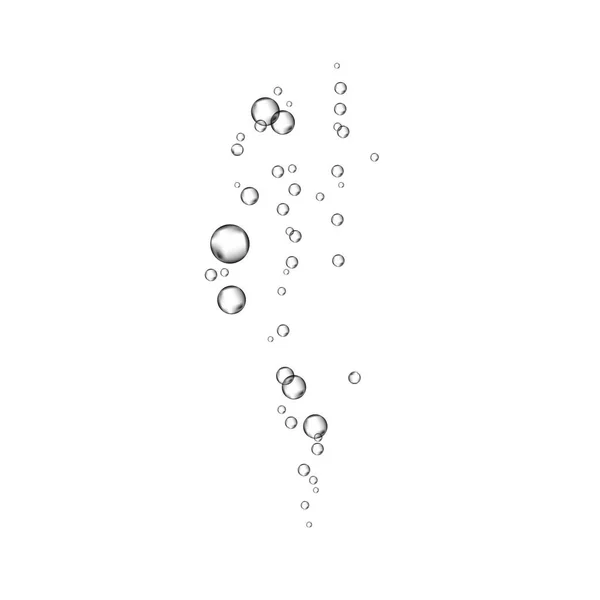 逼真的3d 氧气泡在水, 海, 水族馆. — 图库矢量图片