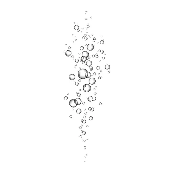 Flux de bulles d'oxygène sur fond blanc . — Image vectorielle