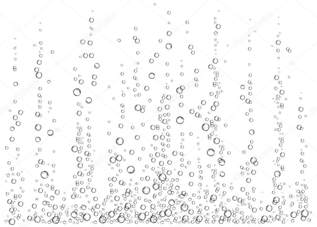 Soda pop  bubbles texture on white  background. 