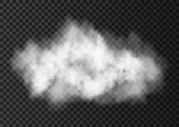 Bílý kouř exploze izolované na průhledném pozadí. — Stockový vektor