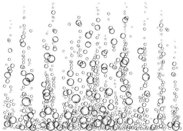 Underwater fizzing air bubbles  or  effervescent drink.