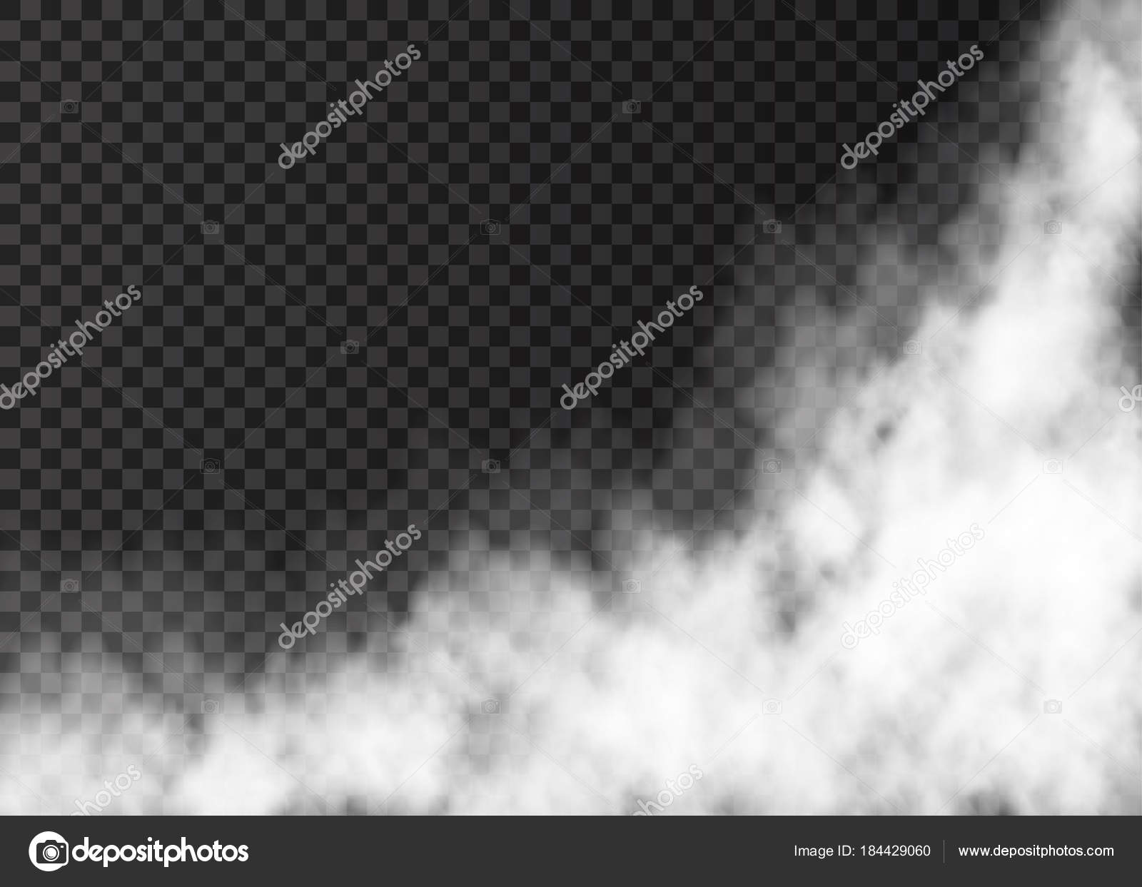 White transparent steam on dark background Vector Image