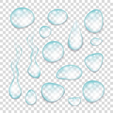 Saf temiz su şeffaf mavi damla.