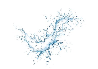 su sıçrama ve beyaz arka plan üzerinde izole damla.