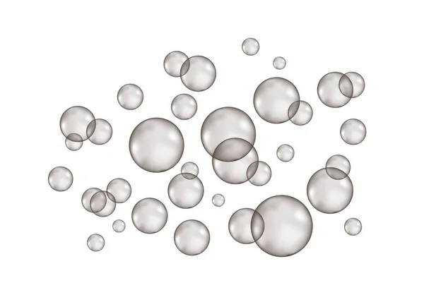 Bubblor på vit bakgrund. — Stock vektor