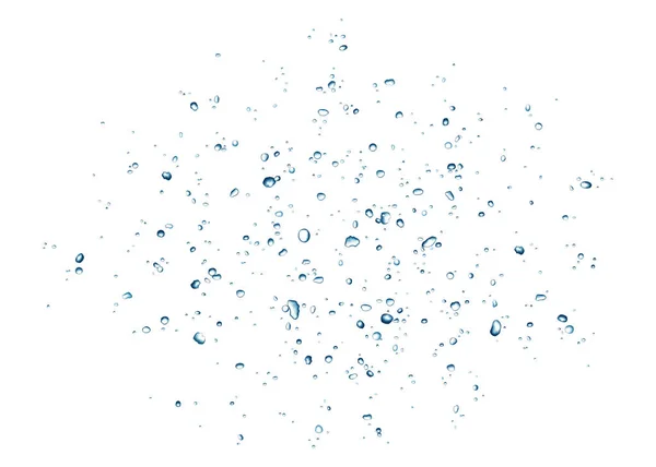 Blaue Wassertropfen isoliert auf weißem Hintergrund. — Stockvektor