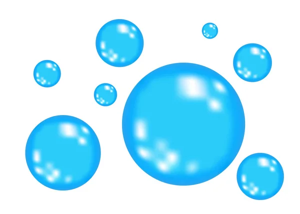 Modré bubliny kyslíku nebo vody. — Stockový vektor
