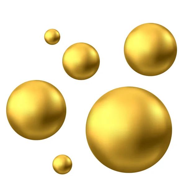 Esfera dorada o burbuja de aceite aislada sobre fondo blanco . — Vector de stock