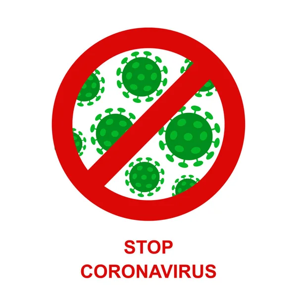 Wuhan Novel Respiratory Coronavirus 2019 Red Stop Ков Забороняє Знак — стоковий вектор