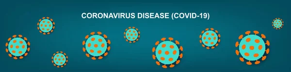 Novelwuhan Baru Koronavirus Pernapasan 2019 Terisolasi Dengan Latar Belakang Biru - Stok Vektor