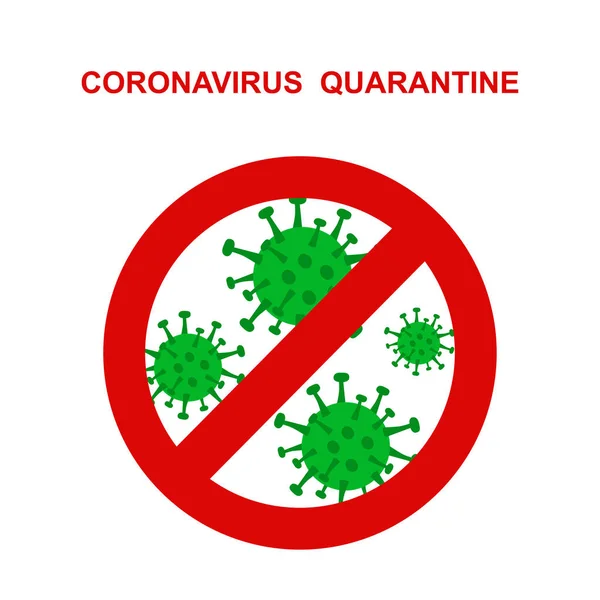 Wuhan Nou Coronavirus Respirator 2019 Semnul Interzicere Opririi Roșii Cov — Vector de stoc