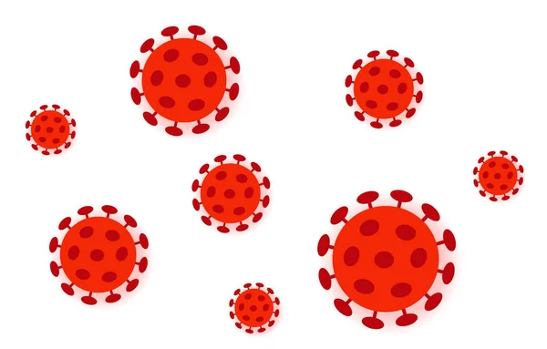 赤の新しい呼吸器コロナウイルス2019は白い背景に隔離されています 2019 Ncovウイルスを停止します Covid 2019疾患発生 危険なCov感染を防止します ベクター抗ウイルスワクチンイラスト — ストックベクタ