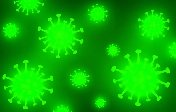 Wuhan Roman Respiratoire Coronavirus 2019 Geïsoleerd Groene Achtergrond Stop 2019 — Stockvector