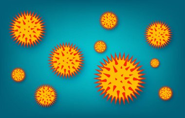 Wuhan 'ın yeni solunum koronavirüsü 2019 mavi arka planda izole edildi. 2019-NCoV virüsünü durdurun. COVID-2019 salgını. Tehlikeli Cov enfeksiyonunu önlemek için. Vektör antiviral aşı çizimi.