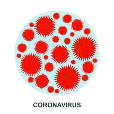 Wuhan 'ın yeni solunum koronavirüsü 2019 mavi arka planda izole edildi. 2019-NCoV virüsünü durdurun. COVID-2019 salgını. Tehlikeli Cov enfeksiyonunu önlemek için. Vektör antiviral aşı çizimi.