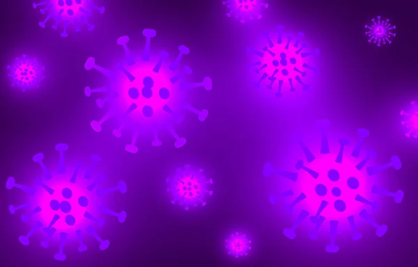 武漢小説呼吸器コロナウイルス2019紫色の背景に隔離されました 2019 Ncovウイルスを停止します Covid 2019疾患発生 危険なCov感染を防止します ベクター抗ウイルスワクチンイラスト — ストックベクタ