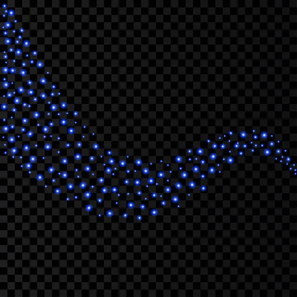 Сині Неонові Кола Хвилі Світла Ефекти Ізольовані Чорному Прозорому Фоні — стоковий вектор