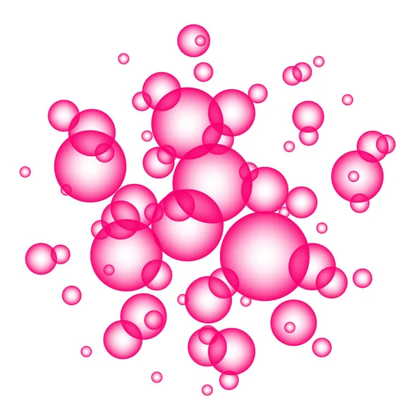 Fizzing Αέρα Νερό Ροζ Φυσαλίδες Λευκό Φόντο Όνειρο Αστραφτερές Σπίθες — Διανυσματικό Αρχείο