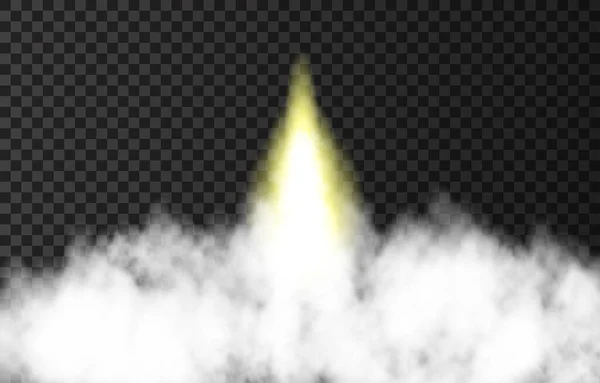Láng Füst Űrrakéta Kilövéséből Tűz Üstökös Vagy Meteor Átlátszó Háttérrel — Stock Vector