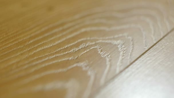The camera moves along the floor, covered with laminated parquet with a brown wooden texture — Stock Footage The camera moves along the floor, covered with laminated parquet with a brown wooden texture Royalty Free Stock Video