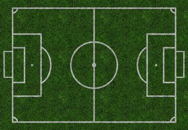 Futbol sahası. Üstten Görünüm