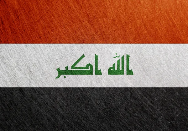 Iraque bandeira metal vintage — Fotografia de Stock