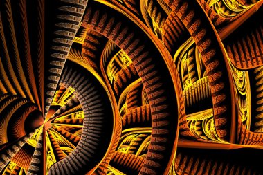 soyut kare fraktal mavi ve siyah yeşil