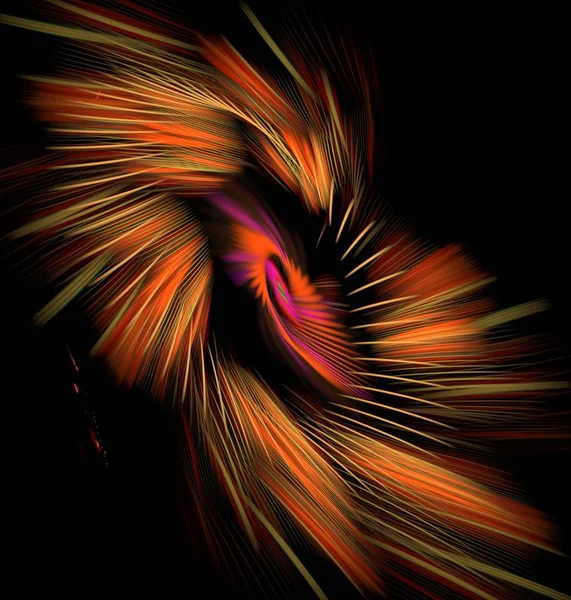 Streszczenie srokaty pomarańczowy spirala na czarnym tle — Zdjęcie stockowe