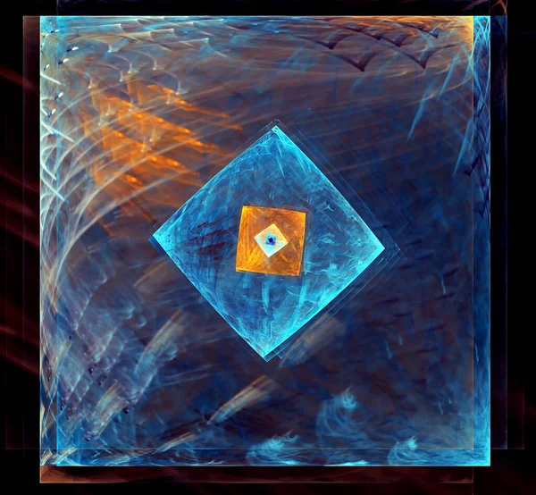 Абстрактні фрактальні барвисті квадрати, що йдуть до нескінченності — стокове фото