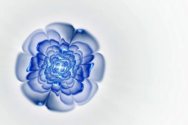 Абстрактное фрактальное изображение прозрачного светло-голубого хрустального цветка — стоковое фото