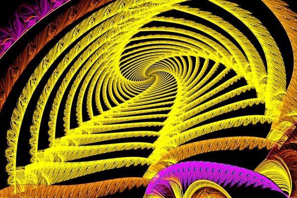 Resumo imagem fractal do computador de um fundo de curvas multicoloridas em espiral ao infinito — Fotografia de Stock