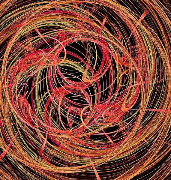 Abstract fractal computer beeld van een achtergrond van multi-gekleurde geel, bruin, rode rondingen en cirkels willekeurig gerangschikt op de achtergrond — Stockfoto