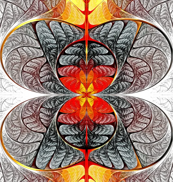 Heldere multi-color abstracte fractal achtergrond van cirkels en geometrische elementen. Mooie abstracte fractal om individuele groepen van objecten te markeren. — Stockfoto