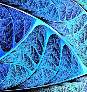 parlak çok renkli geometrik elementlerin soyut fraktal arkaplanı ipek parlak kurdelelerin dokumasına benzer. Cisim gruplarını vurgulamak için güzel soyut fraktal.