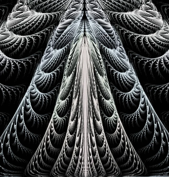 Heldere multi-color abstracte fractal achtergrond van geometrische elementen vergelijkbaar met het weefsel van zijde glanzende linten. Mooie abstracte fractal om individuele groepen van objecten te markeren. — Stockfoto