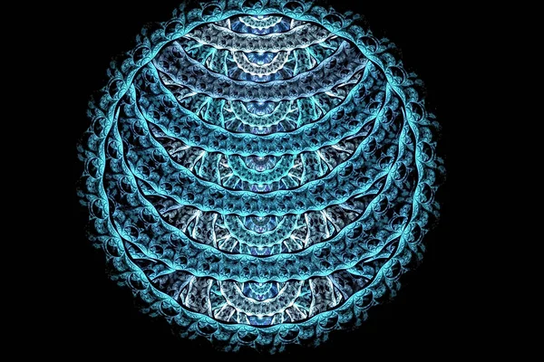 Mandala azul de elementos geométricos — Fotografia de Stock