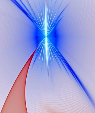 Işık arkaplanı üzerindeki çok renkli kemer ve eğrilerin soyut, fraktal, bilgisayar görüntüsü, yıldız mavisi duvar kağıdı